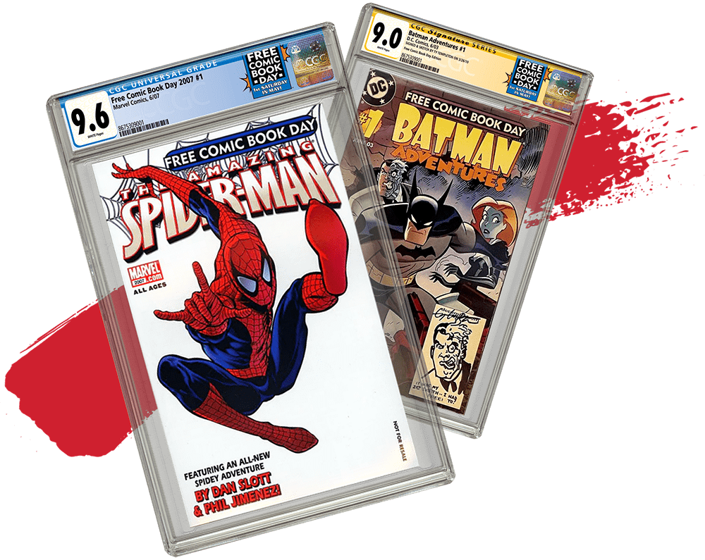Graded comics with CGC Free Comic Book Day label