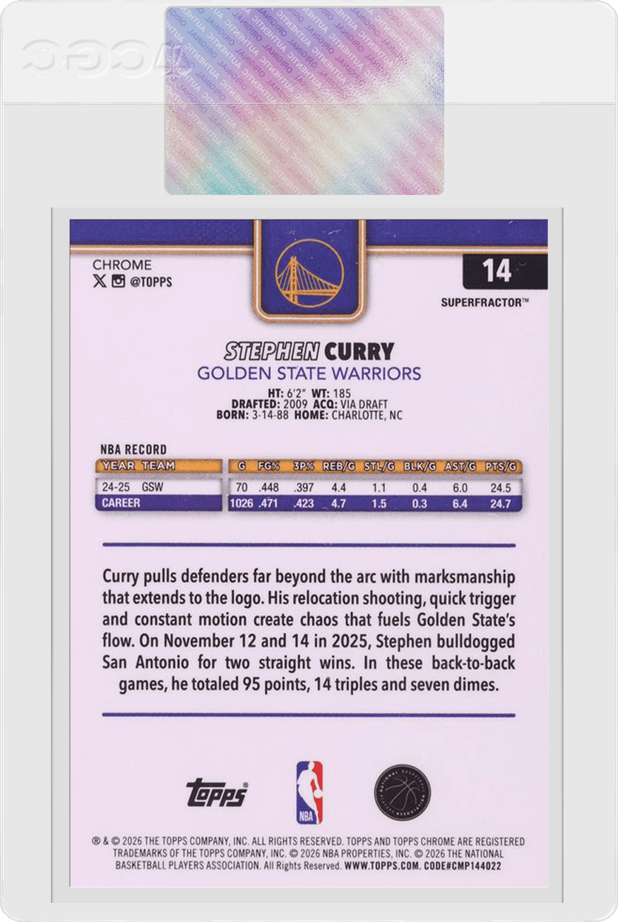 Stephen Curry 6216321001 REV PlasticSleeve